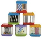 Klocki - Fisher Price Sensoryczne klocki - zestaw wzrokowy - miniaturka - grafika 1