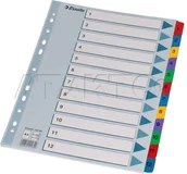 Przekładki do segregatorów - Esselte Przekładka kartonowe A4 1-12 Mylar ET5143 - miniaturka - grafika 1