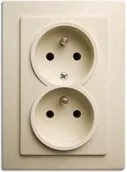 Gniazdka elektryczne - Elektro-Plast Nasielsk Gniazdo Podwójne z uziemieniem FINEZJAT 335-01 - miniaturka - grafika 1