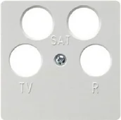 Klawisze i ramki - Berker B.Kwadrat Płytka centralna do gniazda antenowego 4 - wyjściowego biały 14 (148409) - miniaturka - grafika 1