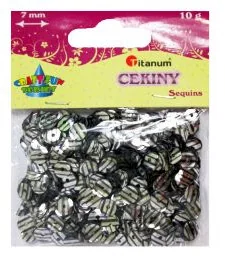 TITANUM Cekiny TITANUM 7mm zebra czarna 284881 - Pasmanteria - miniaturka - grafika 2