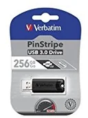 Huby USB - Verbatim PinStripe USB Stick 256 GB 3.0 Czarny 49320 - miniaturka - grafika 1