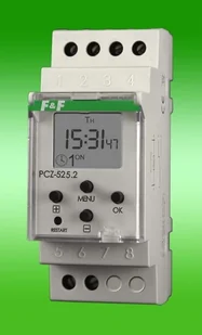 F&F Zegar sterujący programowalny - astronomiczny z programowalną przerwą nocną (jednokanałowy) PCZ-525 - Programatory czasowe - miniaturka - grafika 5