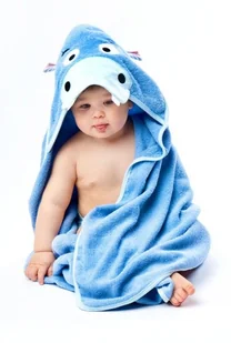 Sensillo Okrycie kąpielowe, 100x100 cm, hipopotam, Blue - Okrycia kąpielowe dla dzieci - miniaturka - grafika 2