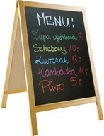 Tablice i flipcharty - 2x3 Tablica kredowa drewniana na stojaku A 60x90cm - miniaturka - grafika 1