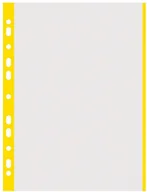 Koszulki na dokumenty - Donau Koszulki na dokumenty , PP, A4, groszkowe, kolorowy brzeg - żółty, 100szt. - miniaturka - grafika 1