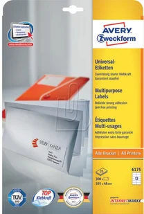 Avery Zweckform Etykiety Zweckform 105x48 Trwałe 30ARK 360 Etykiet Białe 25 Arkuszy + 5 Arkuszy EXTRA ZW524 - Etykiety do drukarek - miniaturka - grafika 4
