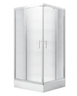 Kabiny prysznicowe - PMD Piramida Besco Modern 165 90x90 kwadratowa profil chrom błyszczący szkło mrożone KKM165M90 - miniaturka - grafika 1