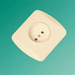 Kontakt Simon Gniazdo ścienne Akord b/u AG1e/12 ecru - Gniazdka elektryczne - miniaturka - grafika 2