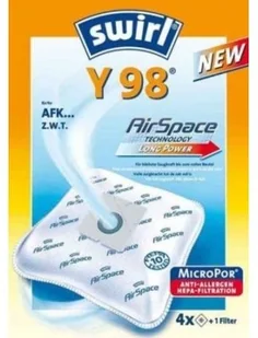 Swirl Y 98 MicroPor Plus worki do odkurzacza Clatronic, Severin, filtr antyalergiczny, 4 sztuki w zestawie z filtrem 3942288 - Akcesoria do odkurzaczy - miniaturka - grafika 2