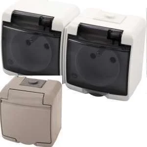 TelForceOne JUNIOR 10GHE-2d Gniazdo podwójne 2x2P+Z kl. dymna popielate - Wtyczki i adaptery - miniaturka - grafika 2