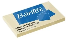 Bantex BLOCZKI SAMOPRZYLEPNE 100X75MM 100 KARTEK ŻÓŁTE zakupy dla domu i biura 400086387 - Notesy i bloczki Bantex BLOCZKI SAMOPRZYLEPNE 100X75MM 100 KARTEK ŻÓŁTE zakupy dla domu i biura 400086387 - Notesy i bloczki - miniaturka - grafika 1