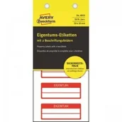 Papier do drukarek - Avery Tabliczki Inwentaryzacyjne Plomby Do Opisu Ręcznego ZWECKFORM 50x20 mm Czerwone Ramki 2 Pola Na Tekst 50szt - miniaturka - grafika 1