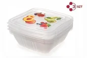 Pozostałe akcesoria kuchenne - Quiselle FRESH pojemnik kwadratowy O,5L kpl. 3szt. 448628 - miniaturka - grafika 1