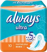 Podpaski - Always Ultra Normal Plus Podpaski ze skrzydełkami (10 szt) - miniaturka - grafika 1