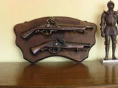 Repliki - broń - WŁOCHY PRZECUDNY ZESTAW PISTOLETÓW SKAŁKOWYCH NA TABLO - miniaturka - grafika 1