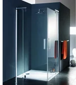 Kabiny prysznicowe - Huppe Refresh Pure 120x80 profil srebrny tytanowy szkło karo 9P0212084311 - miniaturka - grafika 1