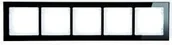 Klawisze i ramki - Karlik Ramka uniwersalna 5-krotna efekt szkła czarny spód czarny 12-12-DRS-5 - miniaturka - grafika 1
