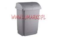 Kosze na śmieci - Plast Team POLAND SP. Z O.O. KOSZ NA ŚMIECI SWING 15L SREBRNY 1346 - miniaturka - grafika 1