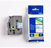 Etykiety do drukarek - Brother TZ-253 TZe-253 Taśma 24mm laminowana niebieski nadruk białe tło P-touch TZE253 TZE253 - miniaturka - grafika 1