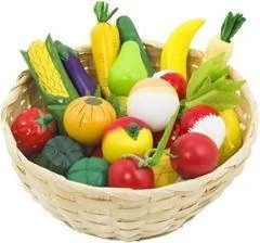 Goki Drewniane owoce i warzywa w koszyku 21szt. 51660 - Zabawki interaktywne dla dzieci - miniaturka - grafika 2