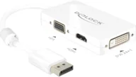 Złącza, przejściówki, adaptery - Delock Przejściówka adapter DisplayPort VGA HDMI DVI 62655 [1x Złącze DisplayPort 1x Złącze VGA HDMI DVI 25-pin] - miniaturka - grafika 1