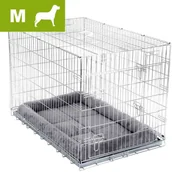 Sprzęt podróżny i transportery dla psów - Bitiba a Klatka transportowa Double Door z wygodną poduszką, M - Dł. x szer. x wys.: 78 x 55 x 61 cm - miniaturka - grafika 1