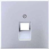 Wyłączniki światła i elektryczne - Jung Pytka centralna RJ11/RJ45, 1-krotna - LS Metal Finish Aluminium - miniaturka - grafika 1
