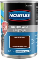 Farby do metalu - Nobiles Farba Ftalonal półpołysk ciemny brąz 0 9 l - miniaturka - grafika 1