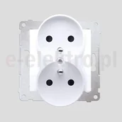 Gniazdka elektryczne - Kontakt Simon KONTAKT - S.A. Gniazdo wtyczkowe z uziemieniem z przesłoną Podwójne biał - miniaturka - grafika 1