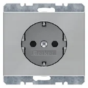 Gniazdka elektryczne - Hager Polo K.5 Gniazdo SCHUKO stal szlachetna nierdzewna 47157004 0001-00000-38310 [4349908] - miniaturka - grafika 1