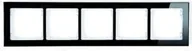 Klawisze i ramki - Karlik Ramka uniwersalna 5-krotna efekt szkła czarny spód czarny 12-12-DRS-5 - miniaturka - grafika 1