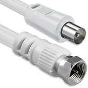 Kable - 1aTTack.de 1aTTack kabel przyłączeniowy koncentryczny/SAT (wtyk F na wtyk N, 1,5 m) biały 4250344860136 - miniaturka - grafika 1