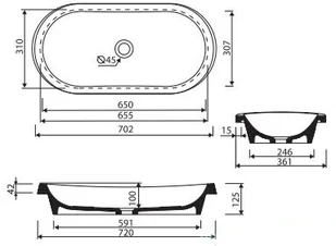 Marmorin Pia 70 PU070030720 - Umywalki - miniaturka - grafika 3