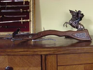 Repliki - broń - WŁOCHY GRAWEROWANA DREWNIANA KUSZA REPLIKI BRONI - miniaturka - grafika 1