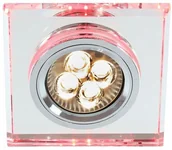 Oprawy, klosze i abażury - Candellux SS-22 Oprawa stropowa szklana czerwonoróżowa GU10 + SMD 2235240 - miniaturka - grafika 1