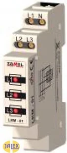 Zamel Czujnik zasilania 230V/400V 3xLED czerwone TN typ: LKM-01-10 - Pozostałe detektory - miniaturka - grafika 2