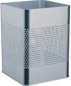 Kosze biurowe - Durable Kosz na śmieci kwadratowy metalowy 18,5l perforacja 165mm srebrny - miniaturka - grafika 1