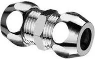 Akcesoria do armatury i ceramiki - Schell , Dwuzłączka zaciskowa prosta z dwiema złączkami zaciskowymi, DN 10 G 3/8 - miniaturka - grafika 1