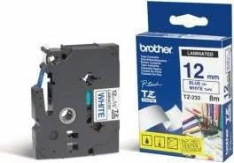 Brother Taśma laminowana do P-touch, TZ-233 12mm biała/niebieski nadruk - Folie termotransferowe do faksów - miniaturka - grafika 2