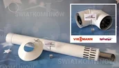 Kominy i akcesoria - Spiroflex Biały Viessmann 80/125 zestaw wylotu bocznego Kominowy do kotłów konde - miniaturka - grafika 1