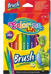Colorino Flamastry 10kol pędzelkowe 65610PTR - Flamastry - miniaturka - grafika 2