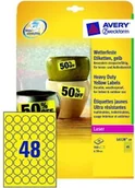 Pozostałe akcesoria dla plastyków - Avery Zweckform Etykiety Heavy Duty; A4, 20 ark./op., śr. 30mm, żółte, poliestro - miniaturka - grafika 1