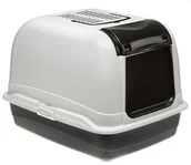 Kuwety dla kotów - Ferplast Toaleta Maxi Bella Biało-Czarna - Dla Dużego Kota - miniaturka - grafika 1