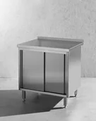 Stoły gastronomiczne - Hendi Stół przyścienny z szafką 1200x600x850 mm 811665 - miniaturka - grafika 1