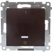 Wyłączniki światła i elektryczne - Kontakt SIMON Łącznik dwubiegunowy z podświetleniem brąz mat DW2L.01/46 SIMON5 - miniaturka - grafika 1