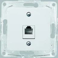 Gniazdka elektryczne - Hager Polo Optima - Gniazdko telefoniczne pojedyncze białe 12004702 - miniaturka - grafika 1