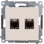Gniazdka elektryczne - Kontakt Simon KONTAKT - Gniazdo 2xRJ45 kat 6 ekr. kremowe D62E.01/41 SIMON54 - miniaturka - grafika 1