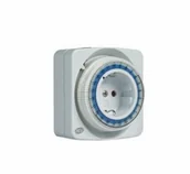 Wyłączniki światła i elektryczne - Düwi PROGRAMATOR CZASOWY 24H, MECHANICZNY, KOMPAKTOWY, BIAŁY - miniaturka - grafika 1