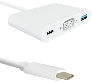 Qoltec Adapter USB 3.1 typ C męski - VGA, USB 3.0, USB 3.1 typ C 50426 - Adaptery i przejściówki - miniaturka - grafika 3